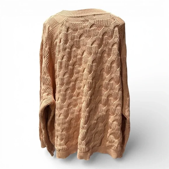 Rachel Comey x Target Textured Knit Sweater Womens 3X Peach Salmon Chunky - Picture 2 of 8